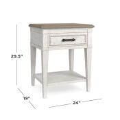 Bella Wood Top Bedside Table - Image 4