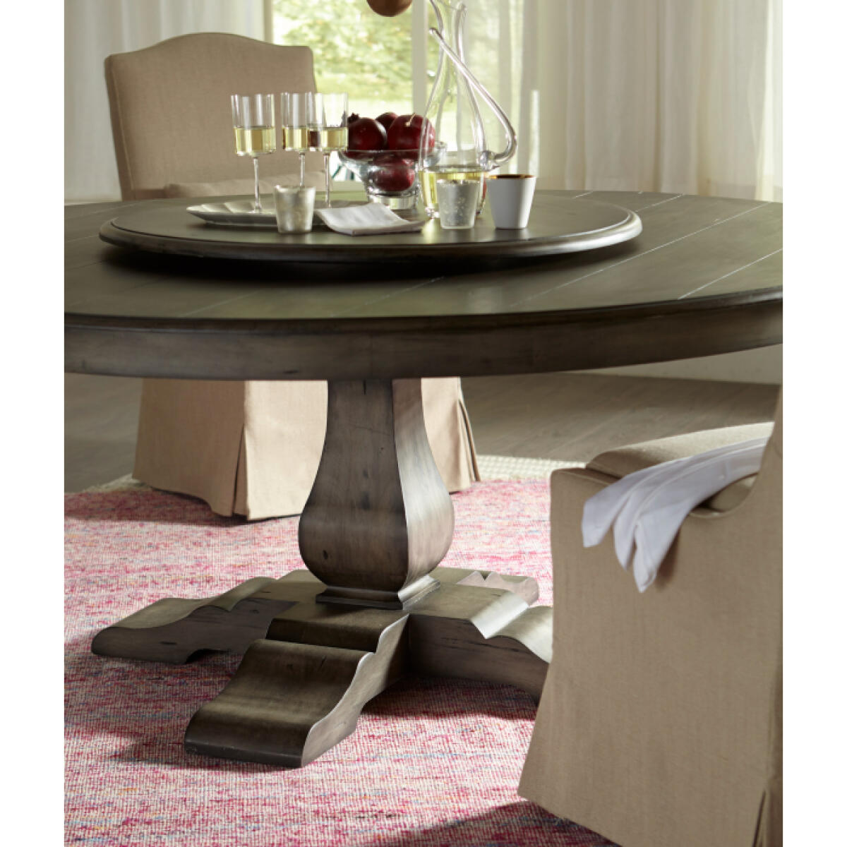 Trestle Round Dining Table 72” Dining Tables Bramble 12