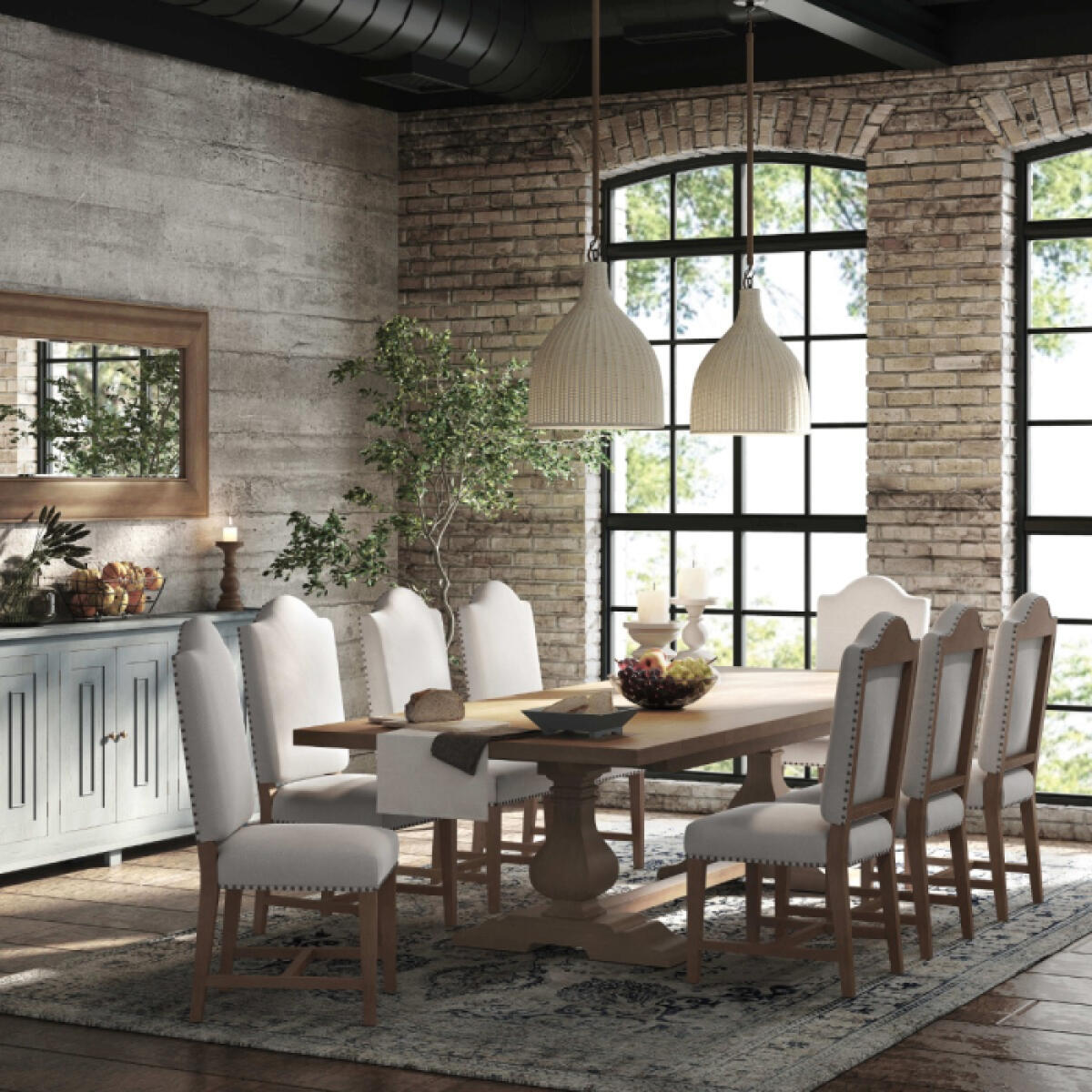 Trestle Extension Table 96” extends to 120 Dining Tables Bramble 14
