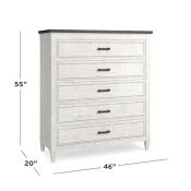Bella Stone Top 5 Drawer Chest - Image 2