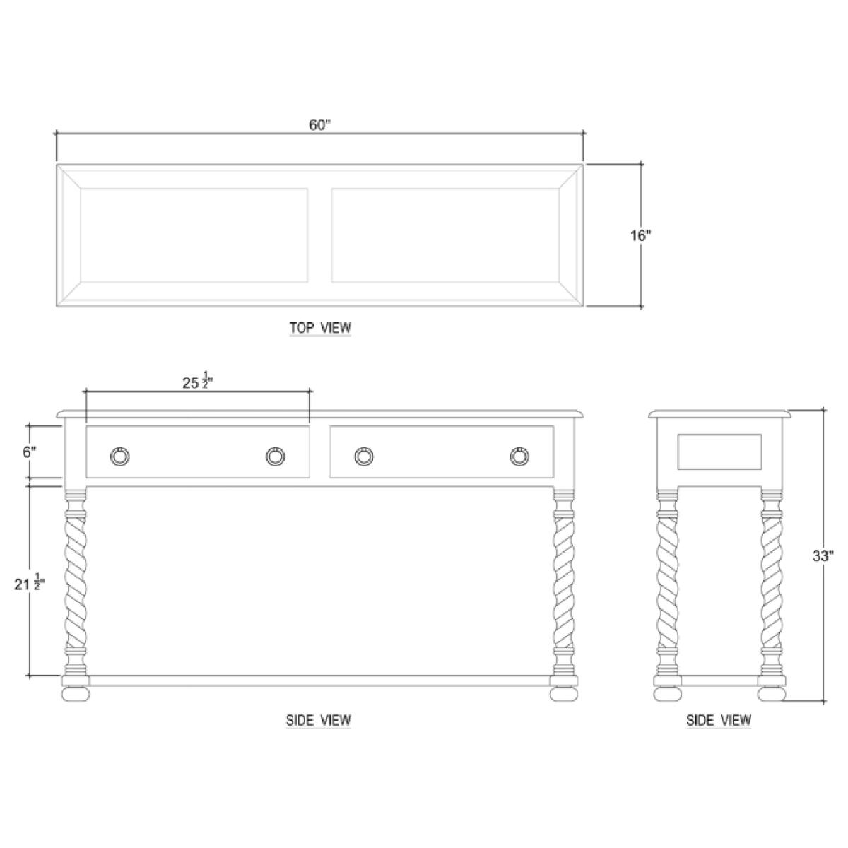 Regency 2 Drawer Console Console Tables Bramble 16