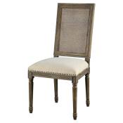 Square Maxwell Side Chair W/ Cane(French Linen) - Image 2