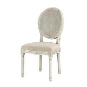 Round Mesh Back Maxwell Cottage White Side Chair (Putty)