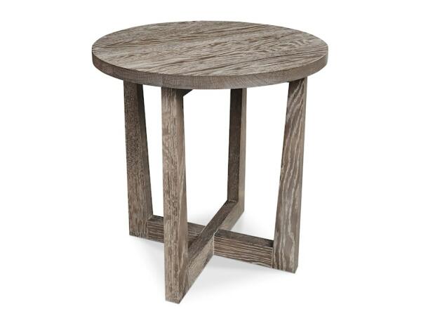 Benchmade Liam Oak Round End Table End tables Bassett Furniture
