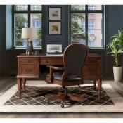 Clinton Hill Round Back Leather Desk Chair - Image 4