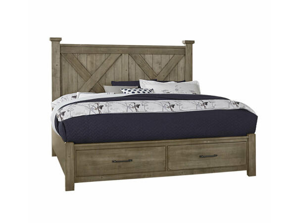 Oyster Grey Queen Bed with Low Profile Beds Vaughan Bassett 13