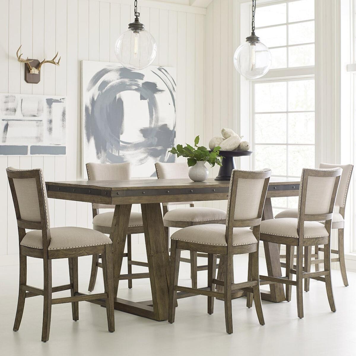 Plank Road Kimler Counter Height Table Stone Finish Dining Tables La-Z-Boy 10