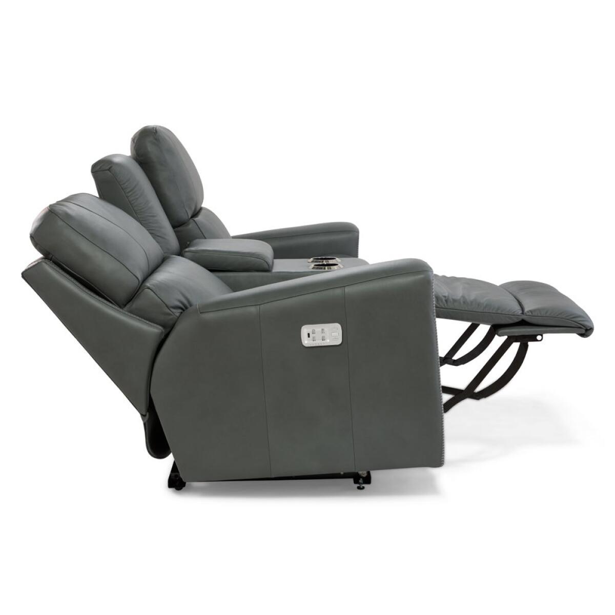 Apollo Power Reclining Sofa w/ Console Headrest & Lumbar Sofas Customizable 19